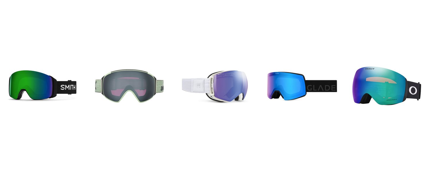 Product lineup: Smith 4D MAG, Anon M4S, Julbo Lightyear, Glade Adapt 2, Oakley Flight Deck M