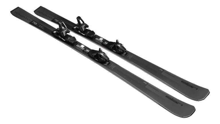 Elan Wingman 78 C skis with EL 10.0 GW bindings, angled view